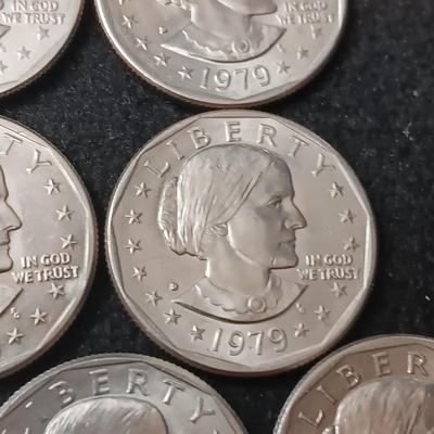 TWO 1979-P, ONE 1979-S, SIX 1979-D SUSAN B ANTHONY DOLLARS