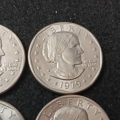 TWO 1979-P, ONE 1979-S, SIX 1979-D SUSAN B ANTHONY DOLLARS