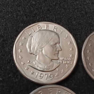 TWO 1979-P, ONE 1979-S, SIX 1979-D SUSAN B ANTHONY DOLLARS