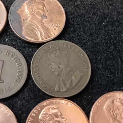 VARIOUS COINS WITH MISPRINT ON WHEAT PENNY THAT'S BLANK ON OBVERSE