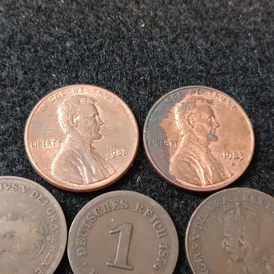 VARIOUS COINS WITH MISPRINT ON WHEAT PENNY THAT'S BLANK ON OBVERSE