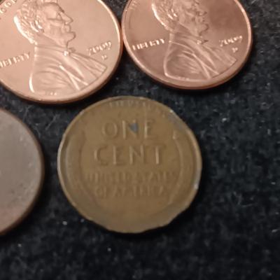 VARIOUS COINS WITH MISPRINT ON WHEAT PENNY THAT'S BLANK ON OBVERSE
