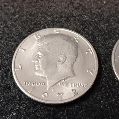 TWO 1972-D KENNEDY HALF DOLLARS