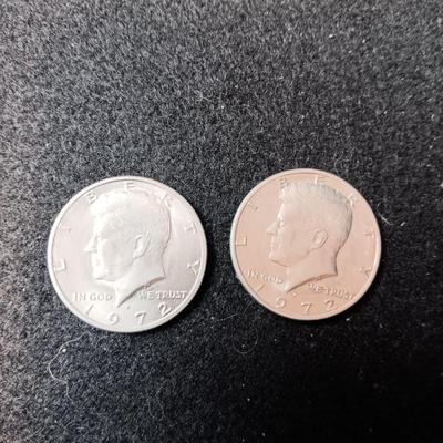 TWO 1972-D KENNEDY HALF DOLLARS