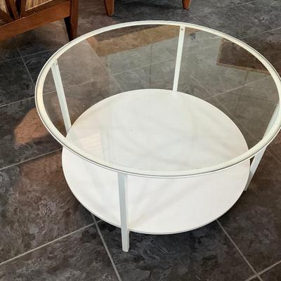 IKEA Round Glass White Couch Table