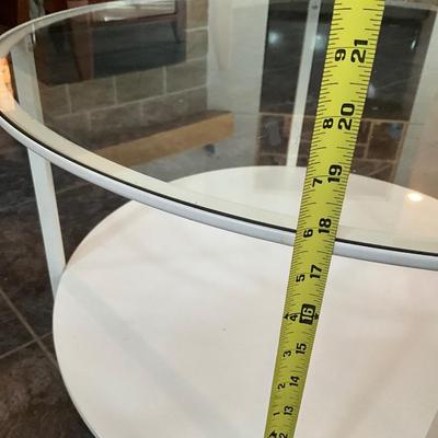 IKEA Round Glass White Couch Table