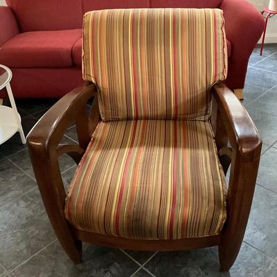Art Deco Wood/Cloth Chair