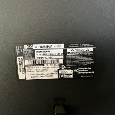 LG TV 48in, 2018 TV, info on picture