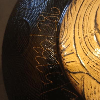 Signed Decorative Plate & Mosaic Candle Holder Set