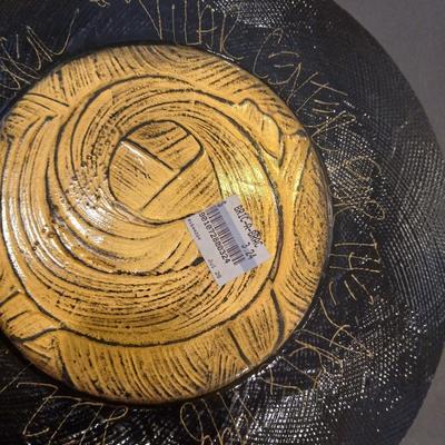 Signed Decorative Plate & Mosaic Candle Holder Set