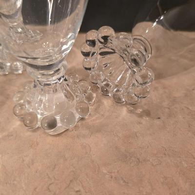 Assorted Vintage & Modern and vintage stemmed Glassware Lot – 14 Pieces Anchor Hocking Boopie - Art glass and others
