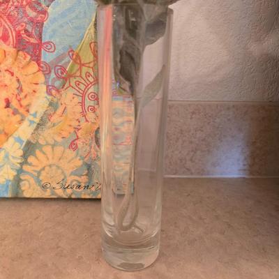 Boho Floral Décor Lot – Canvas Art, Ceramic Candle Plate, Faux Poppies & More (5-Piece Set)