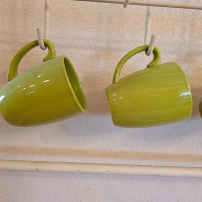 Cream Metal & Wood Bar Rack – Wine Glass & Bottle Storage with Mug Hooks Comes with accessories as shown!