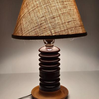 LOT 68D: Vintage Davis Birely Table Co, Side Table and Ceramic Table Lamp