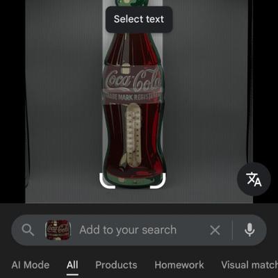 LOT 103K: Vintage Coca Cola Thermometer Sign