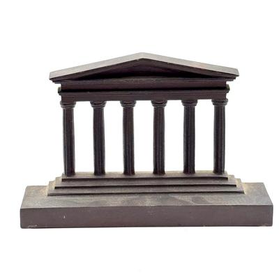 LOT 115X: Vintage Cast Iron Greek Collumned Bookends and 2 Sad Iron Doorstops and a Black Cat Doorstop