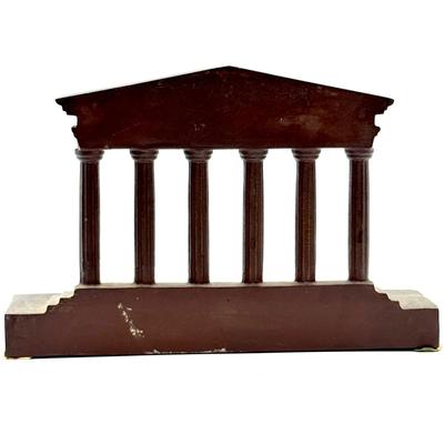LOT 115X: Vintage Cast Iron Greek Collumned Bookends and 2 Sad Iron Doorstops and a Black Cat Doorstop