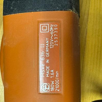 LOT 126B: Power Toools Featuring a Fein MSxe636 II Triangle Sander, Makita Cordless Drill/Driver Kit and Makita 5007NB 7.25 inch Circular...