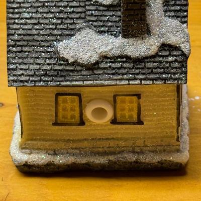 LOT 137B: Vintage Christmas Animated Light Fiber Optic Christmas Village and a Vintage Christmas Village Featuring LED Lights