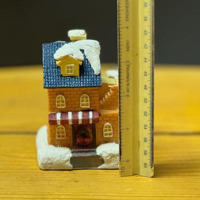 LOT 137B: Vintage Christmas Animated Light Fiber Optic Christmas Village and a Vintage Christmas Village Featuring LED Lights