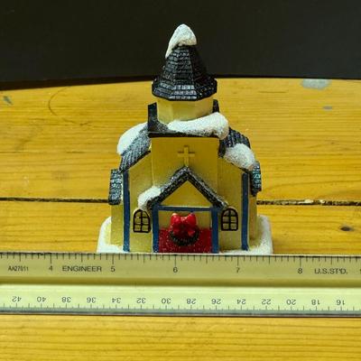 LOT 137B: Vintage Christmas Animated Light Fiber Optic Christmas Village and a Vintage Christmas Village Featuring LED Lights