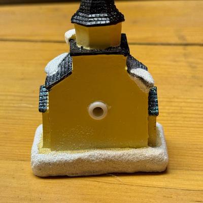 LOT 137B: Vintage Christmas Animated Light Fiber Optic Christmas Village and a Vintage Christmas Village Featuring LED Lights