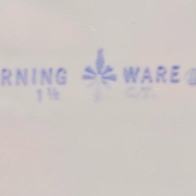 LOT 197L: CorningWare French White 20 oz. Meal Mugs with Vented Lids, 16 oz. Round Ramekins with Vented Lids, and Cornflower Blue Pattern...