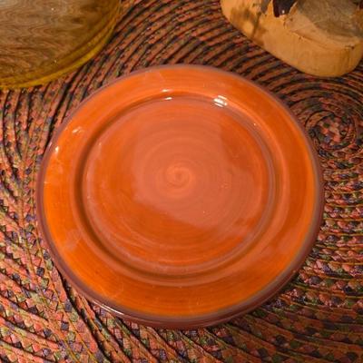 Amber Glass Vase, Hand-Carved Giraffe, and Safari Fun Decor Lot