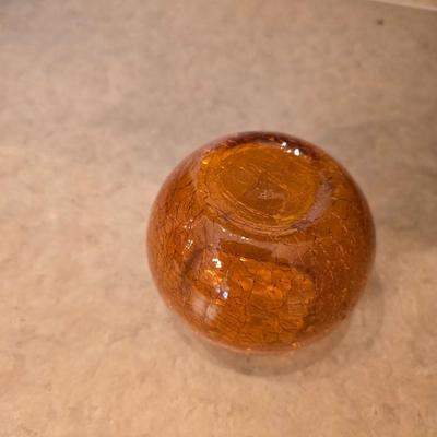 African Safari Decor Lot – Hand-Carved Animal Totem, Tribal Vase & Orange Glass votive holder