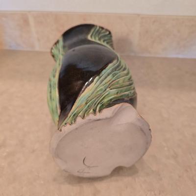 Handcrafted Pottery Vase Lot – Leaf Print & Sculpted Glaze Designs