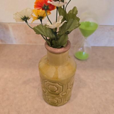 Eclectic Decor Lot – Ceramic Vase, LED Candle, Sand Timer & More