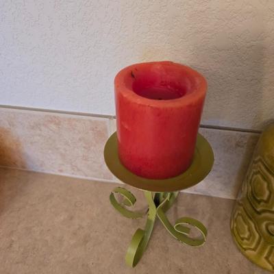 Eclectic Decor Lot – Ceramic Vase, LED Candle, Sand Timer & More