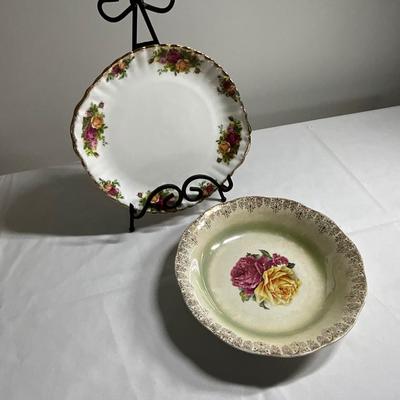 Vintage Royal Albert plate and a bowl
