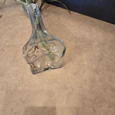 Framed Poppy Wall Art Print with Glass Vase & Faux Flower Accent