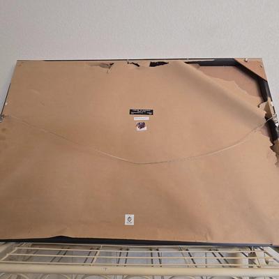 Framed Poppy Wall Art Print with Glass Vase & Faux Flower Accent