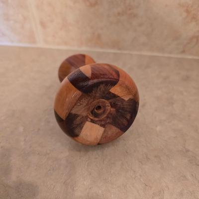 Safari-Inspired Decor Lot – Carved Giraffe, Framed Palm Print & Wooden Accent Vase