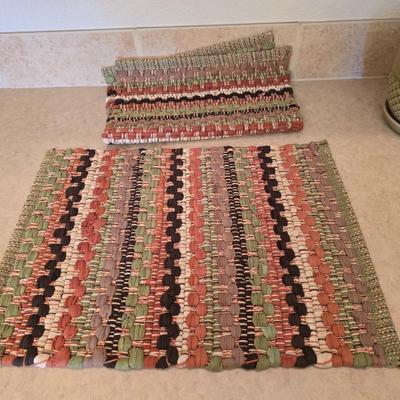 Southwest Decor Bundle – Cactus Art, Pottery, Succulent Planter & Woven Mats