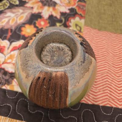 Pottery Vase & Candle Holder – Autumn Decor Trio