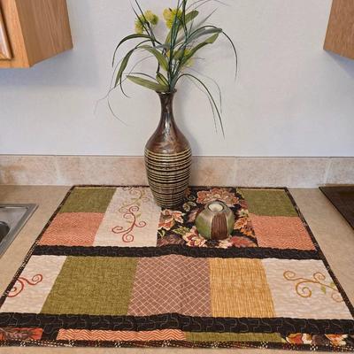 Pottery Vase & Candle Holder – Autumn Decor Trio