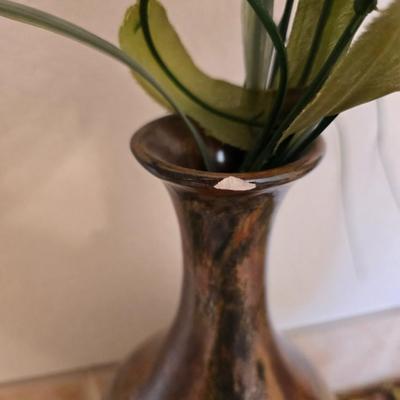 Pottery Vase & Candle Holder – Autumn Decor Trio