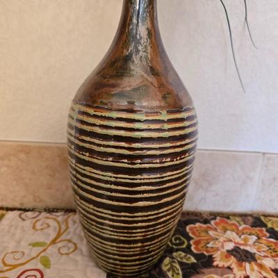 Pottery Vase & Candle Holder – Autumn Decor Trio