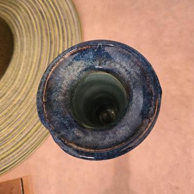 Decorative Pottery Set with Tray and Candle Holders