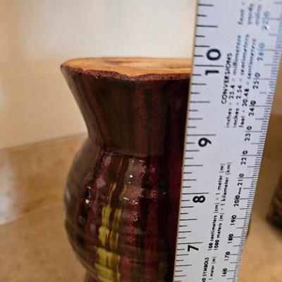 Decorative Pottery Set with Tray and Candle Holders