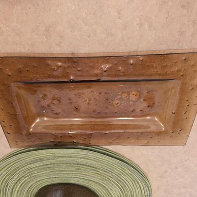 Decorative Pottery Set with Tray and Candle Holders