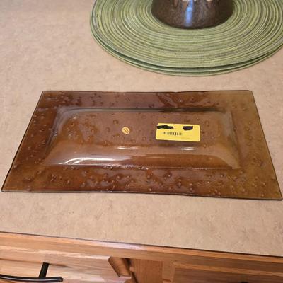 Decorative Pottery Set with Tray and Candle Holders