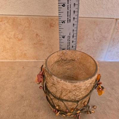 Decorative metal framed Mirror & Candle Holder Set with Wrought Iron Accents