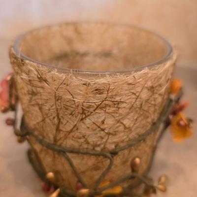 Decorative metal framed Mirror & Candle Holder Set with Wrought Iron Accents