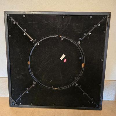 Decorative metal framed Mirror & Candle Holder Set with Wrought Iron Accents