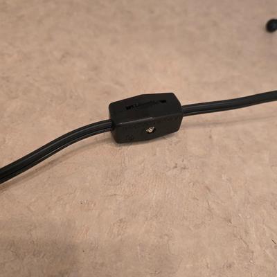 Stained Glass Accent Lamp & Black battery-operated Mantel Clock with hide-away!