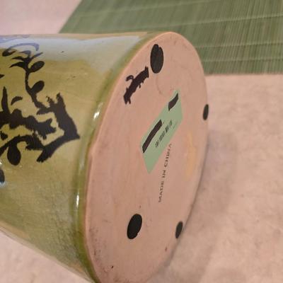 Tall pottery vase with Faux flowers